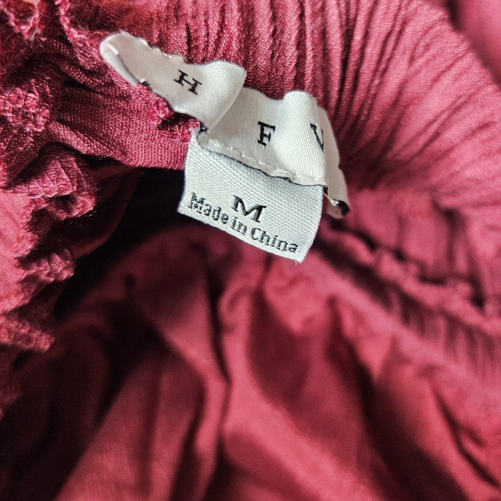 Maroon Off the Shoulder Ruffle Romper - Picture 4 of 4